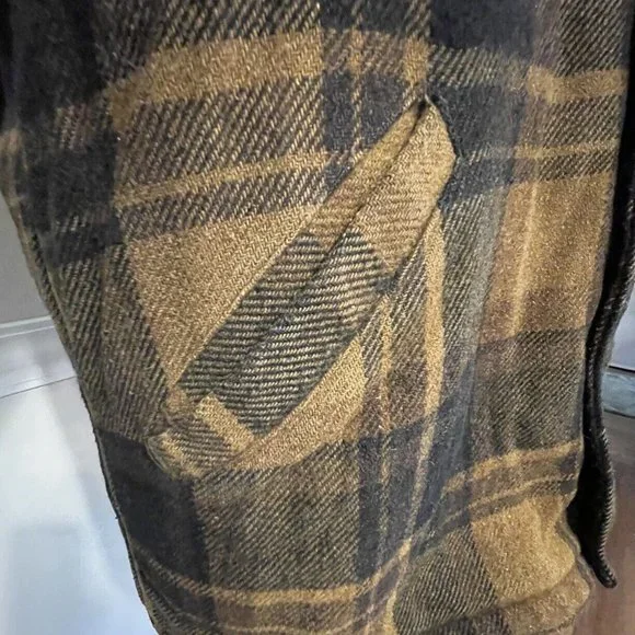 Men's WOOL SHEEPSKIN Plaid Coat LAND-N-LAKES Coat Vintage Men's Sheepskin Jacket